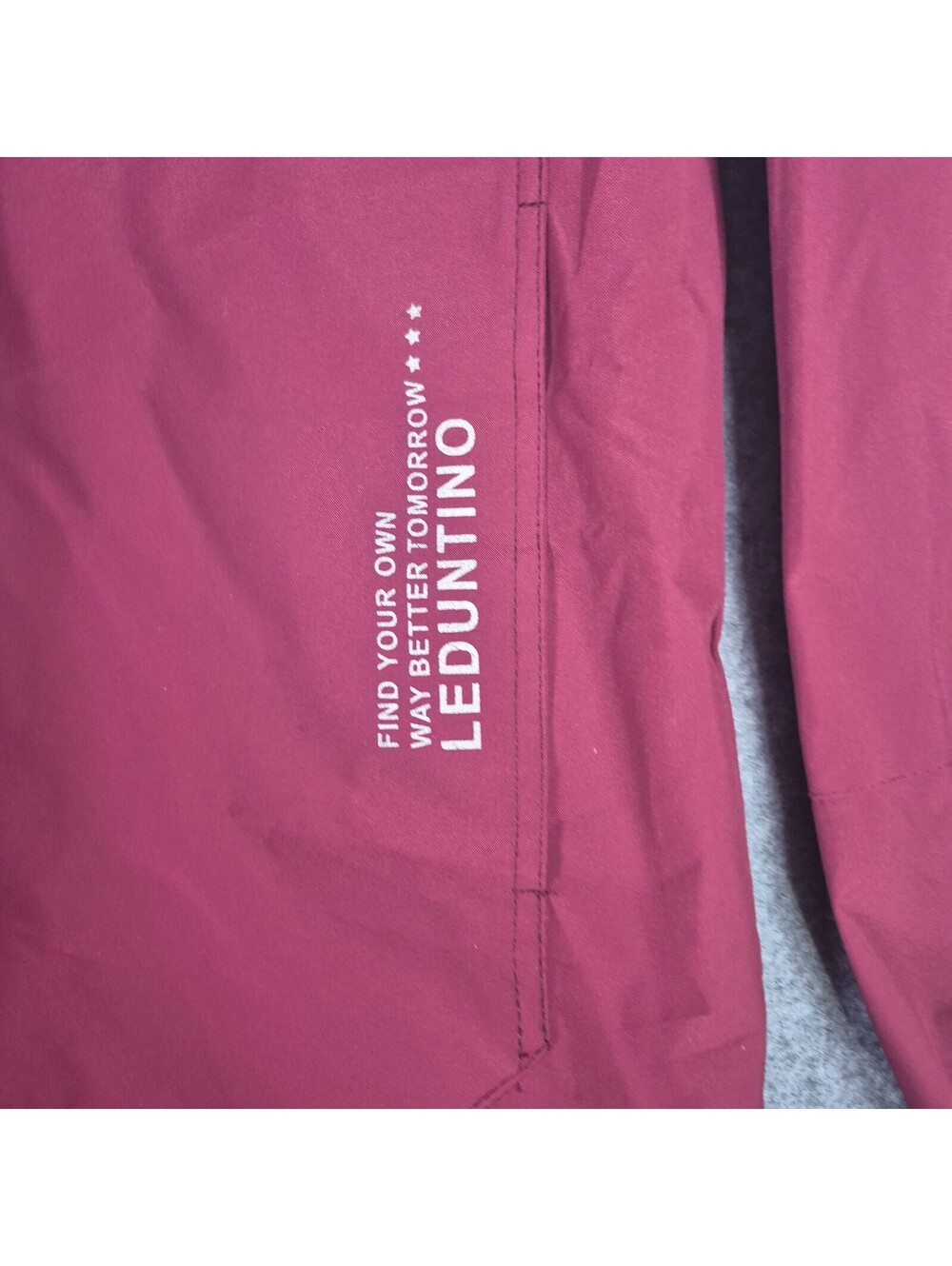 LEDUNTINO Anorak Jacket XL Zip Pocket Maroon Warm Versatile Lined - Picture 7 of 15